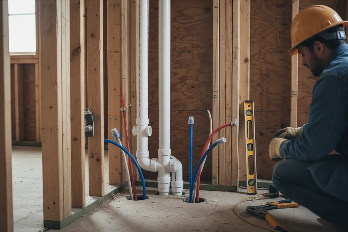 Drain and supply rough-in during Garbage Disposal Repair in Allison